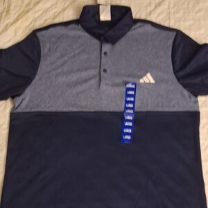 adidas Two-Tone Polo Shirt in Navy and Gray